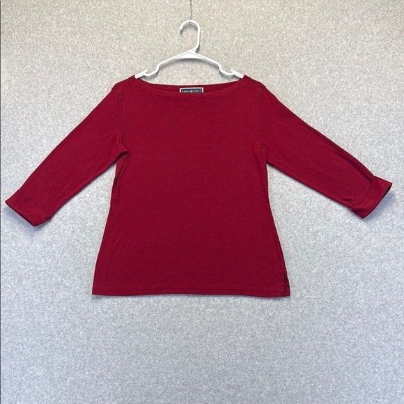 Karen Scott Tops - Karen Scott Red 3/4 Sleeve Fitted Blouse